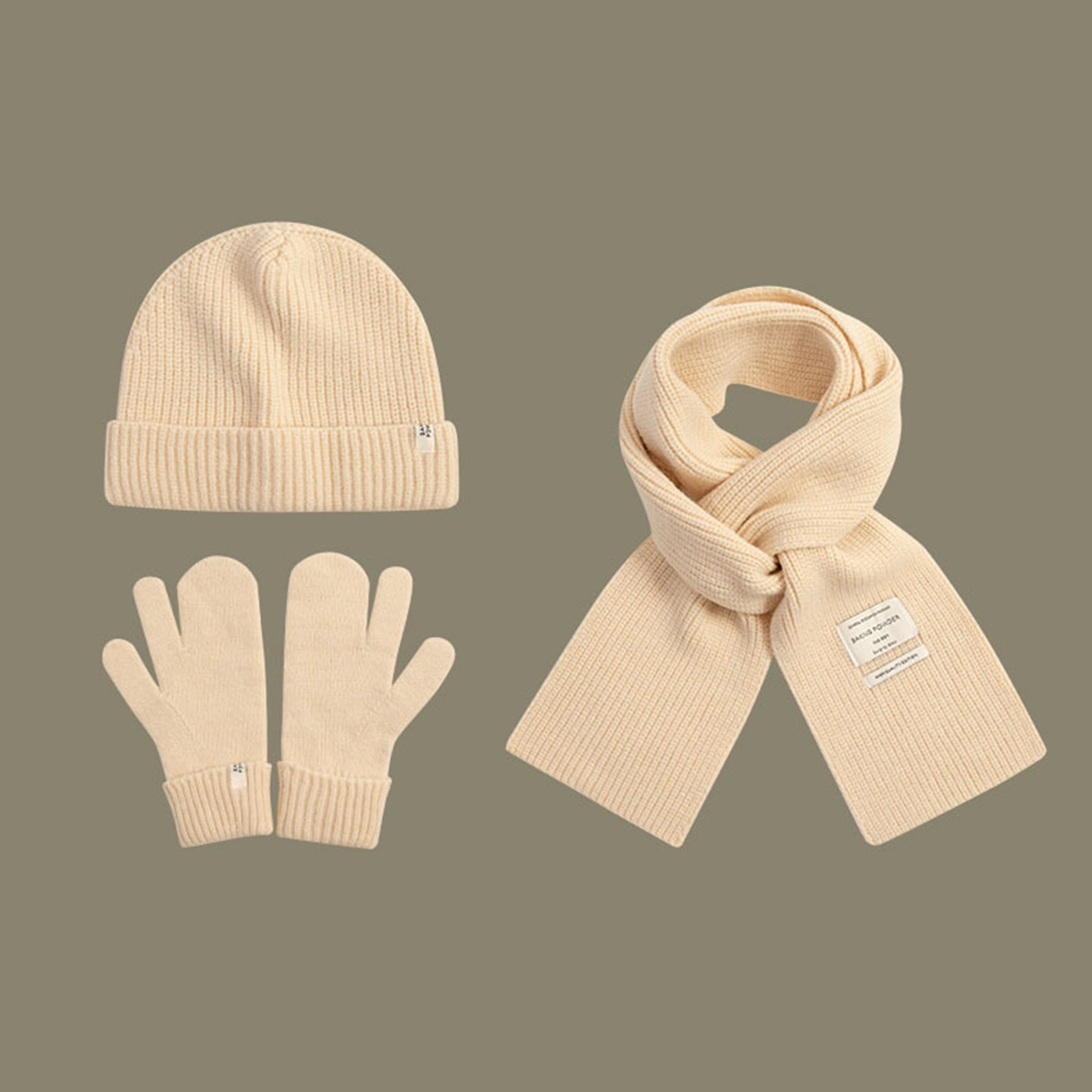 Winter Beanie Scarf Glove Set 4