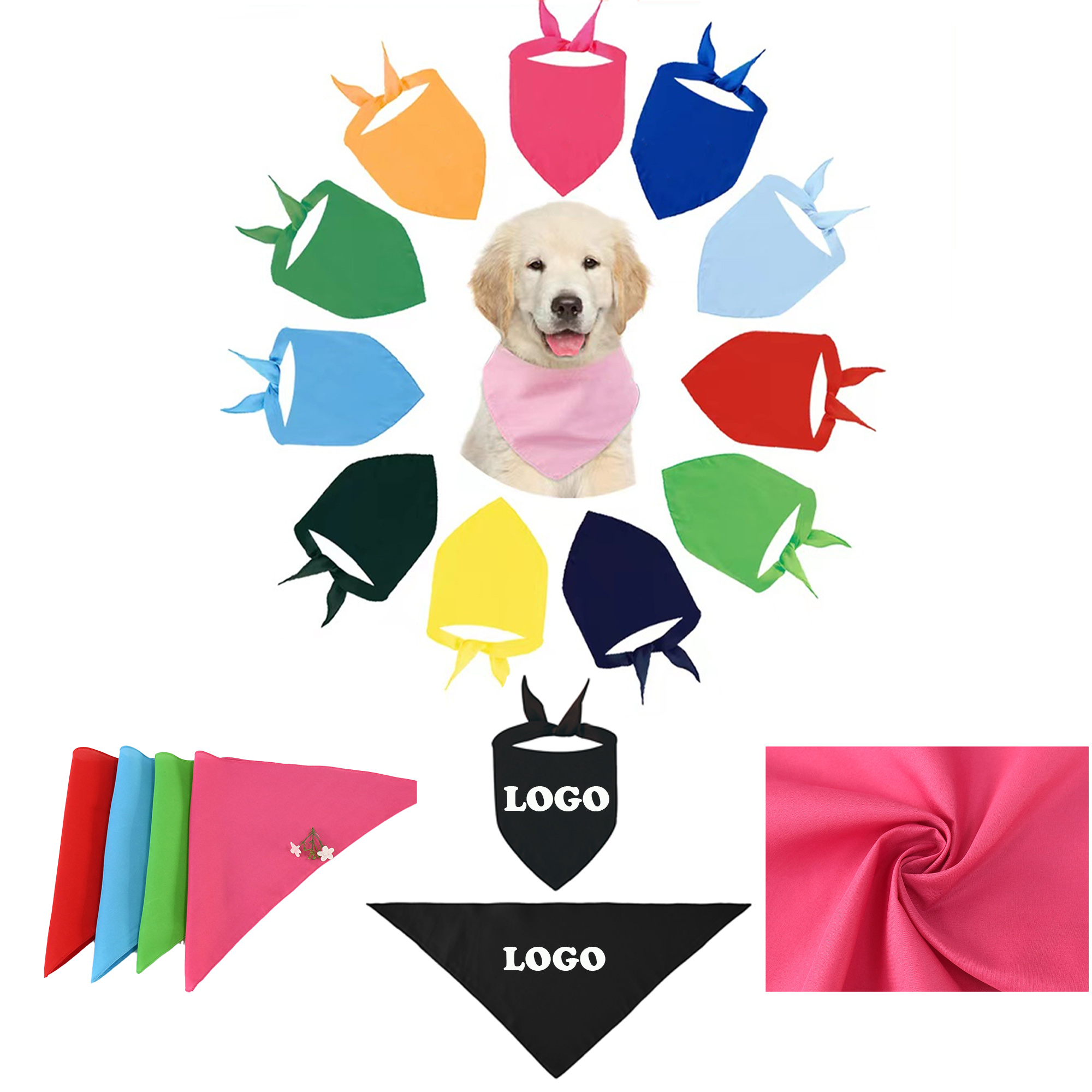 MOQ 50 pcs Triangle-shaped Dog Bandana Scarves 2