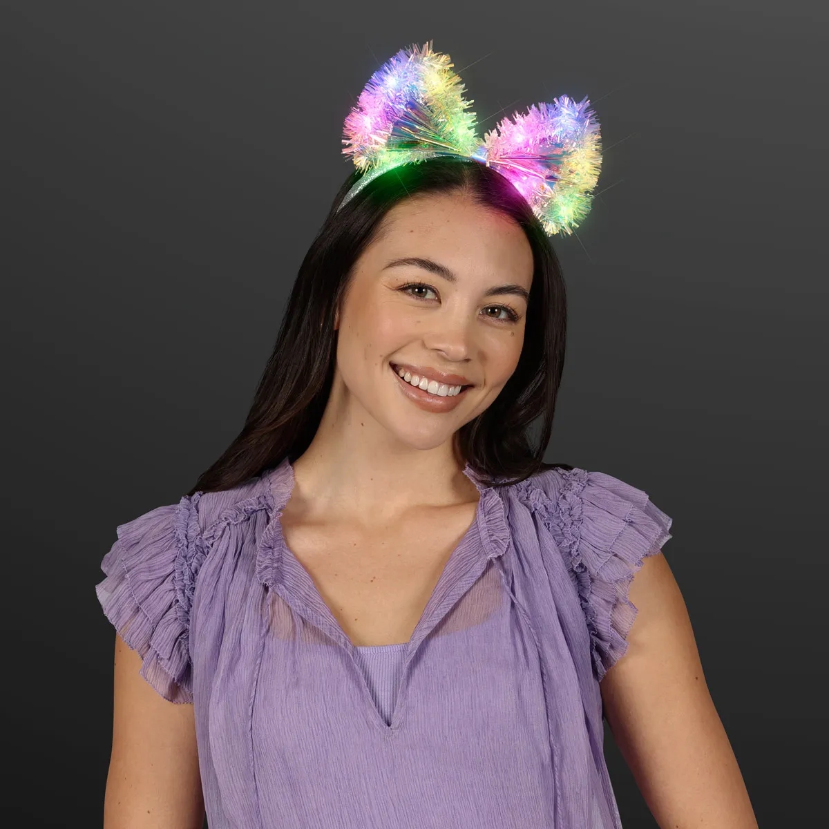 Iridescent Bow Party Lights Headband 2