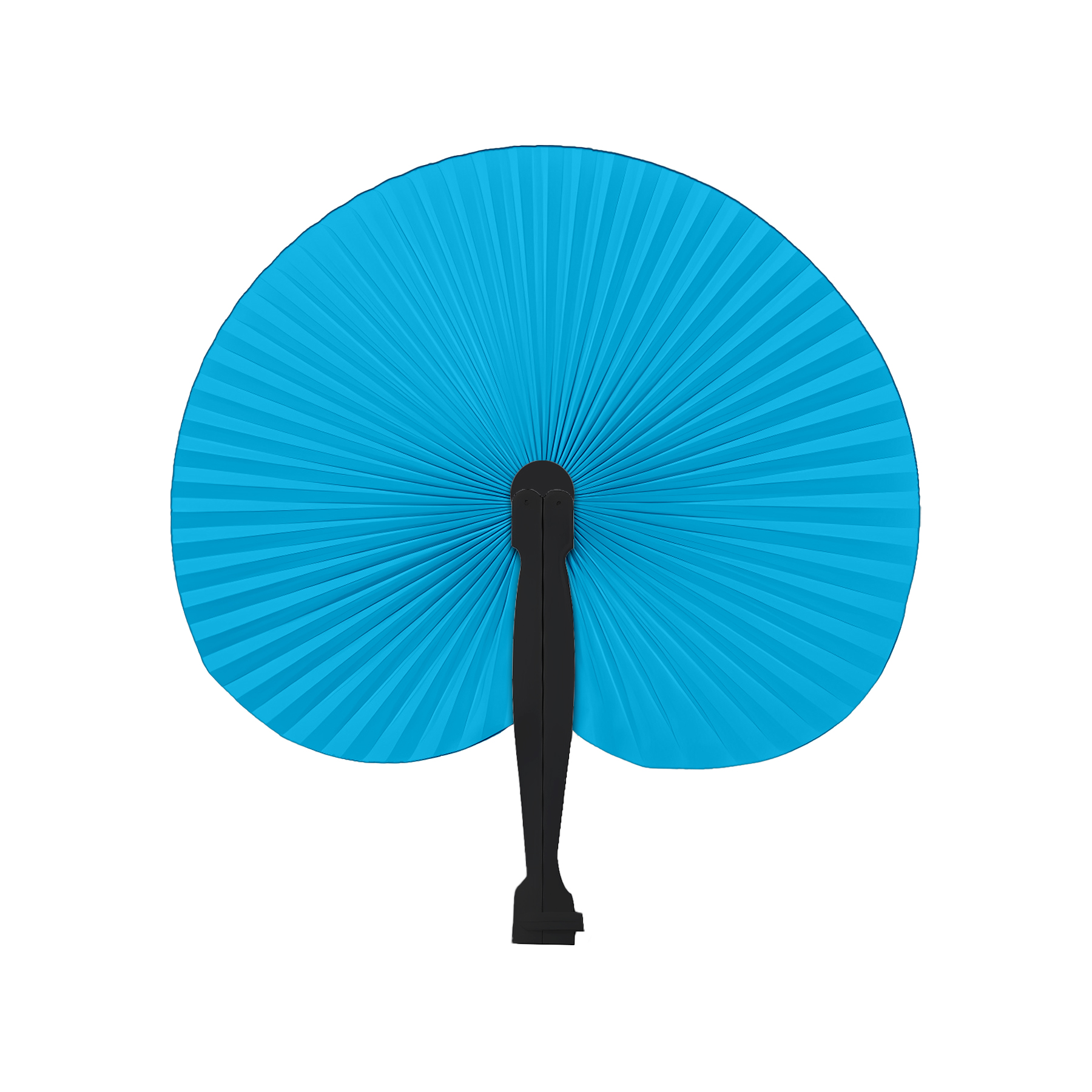 Custom Disposable Full Color Round Folding Hand Paper Fan With Plastic Handle 8