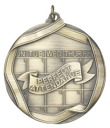 Perfect Attendance Die Cast Medal, 2 1/4" 2