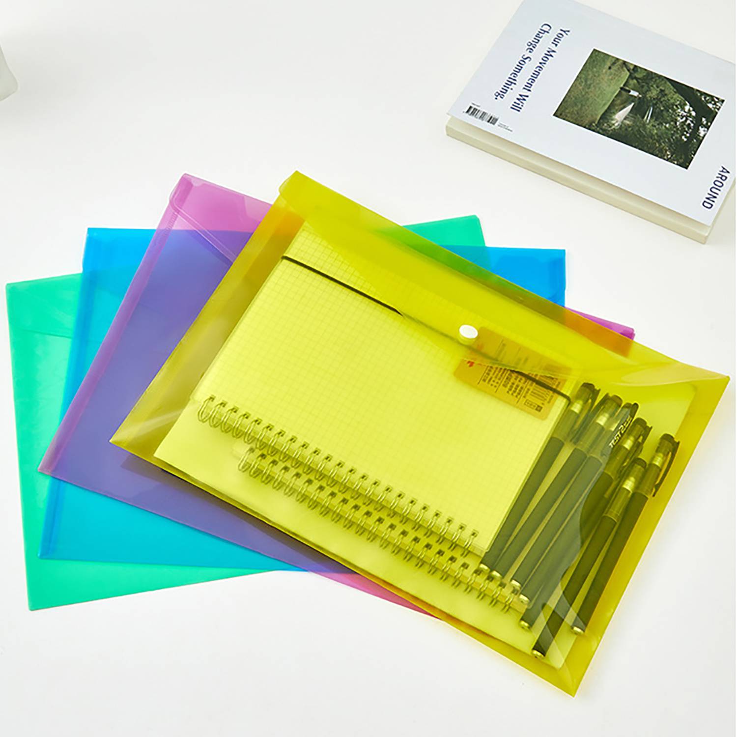 A4 Button File Folder – Transparent & Waterproof Design 8
