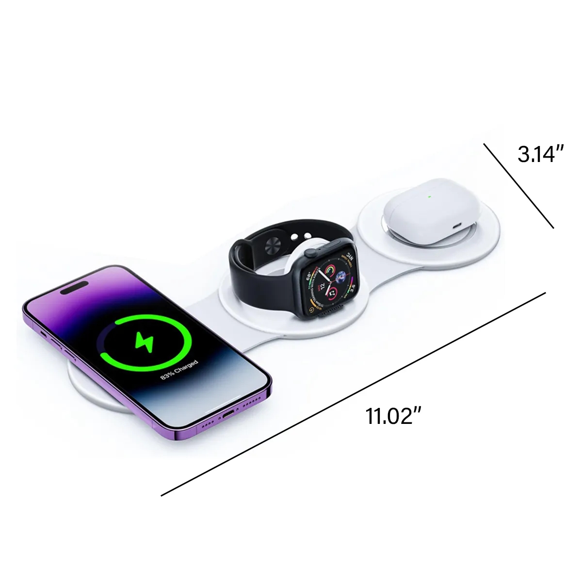 3 in 1 Wireless Charging Station Magnetic Foldable Travel 2