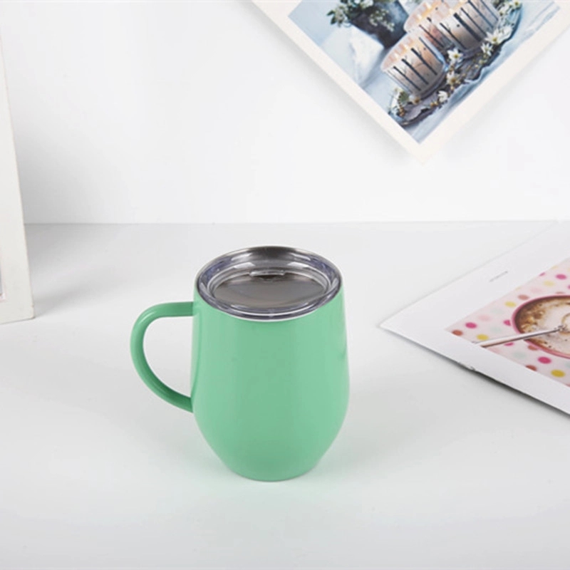 Custom 12 oz Stainless Steel Travel Coffee Mug With Handle 14