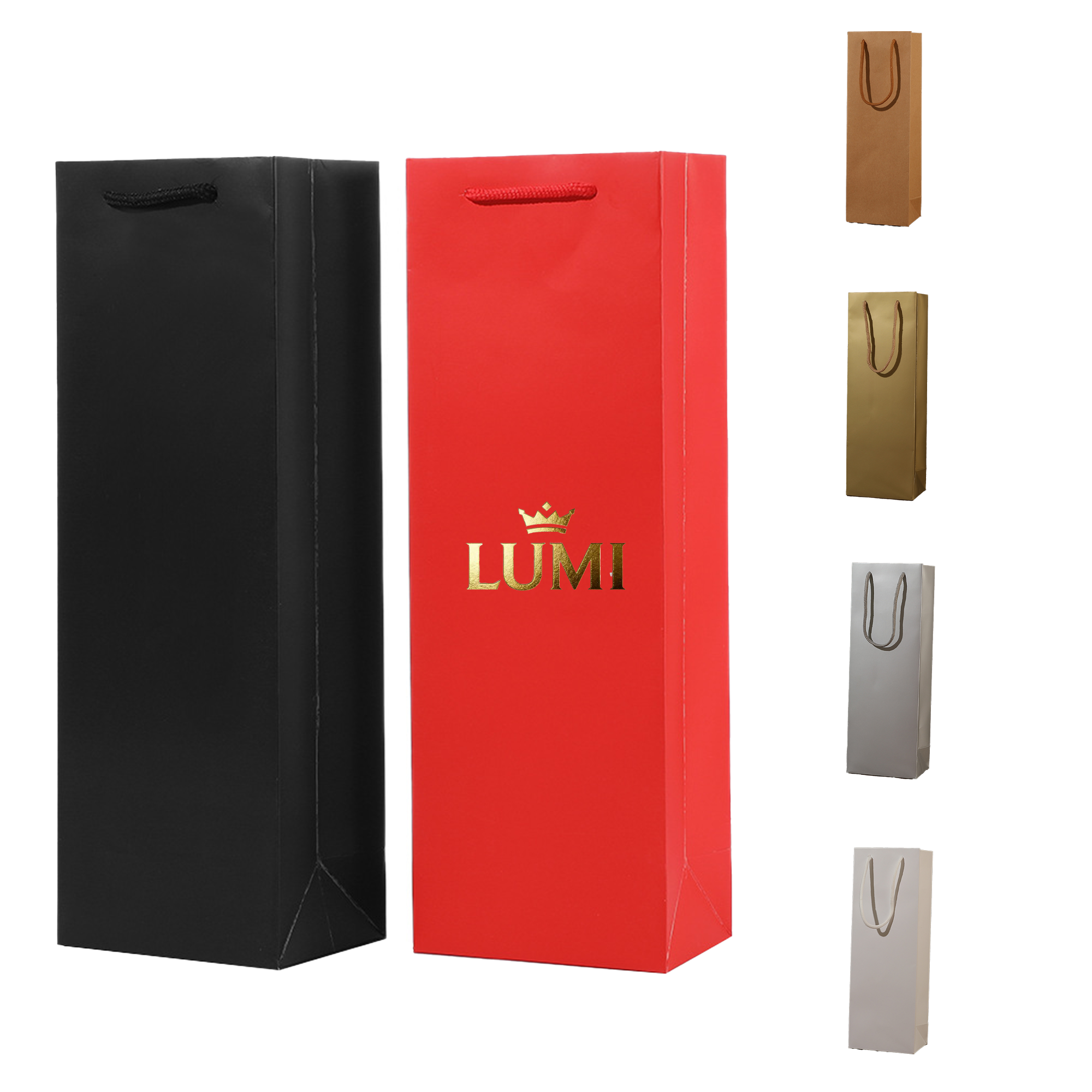 MOQ50 Single Bottle Wine Paper Tote 2
