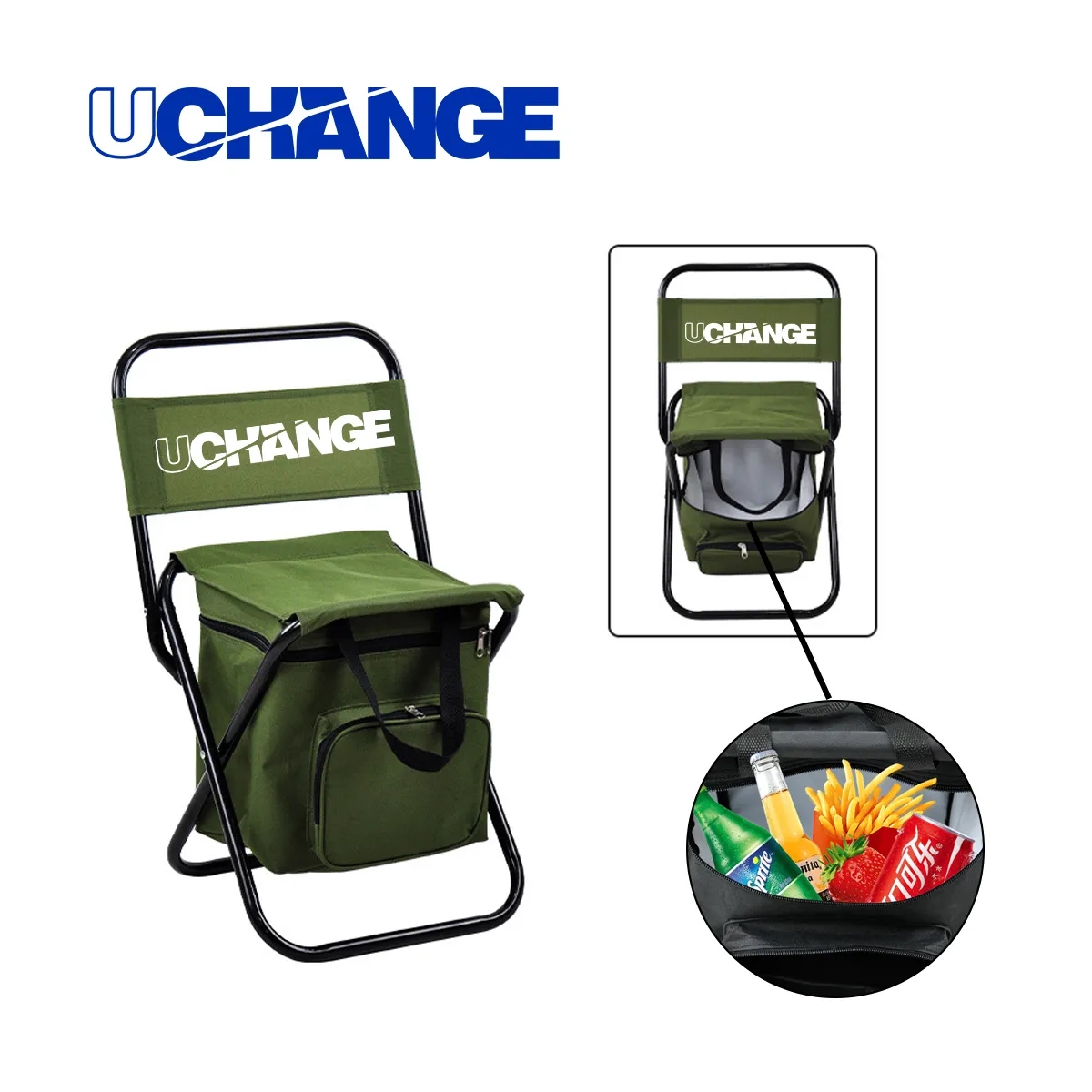Portable Folding Cooler Chair With Insulated Bag 3