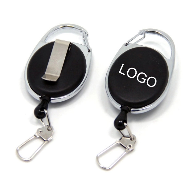 RETRACTABLE BADGE HOLDER WITH Key Chain Loop 4