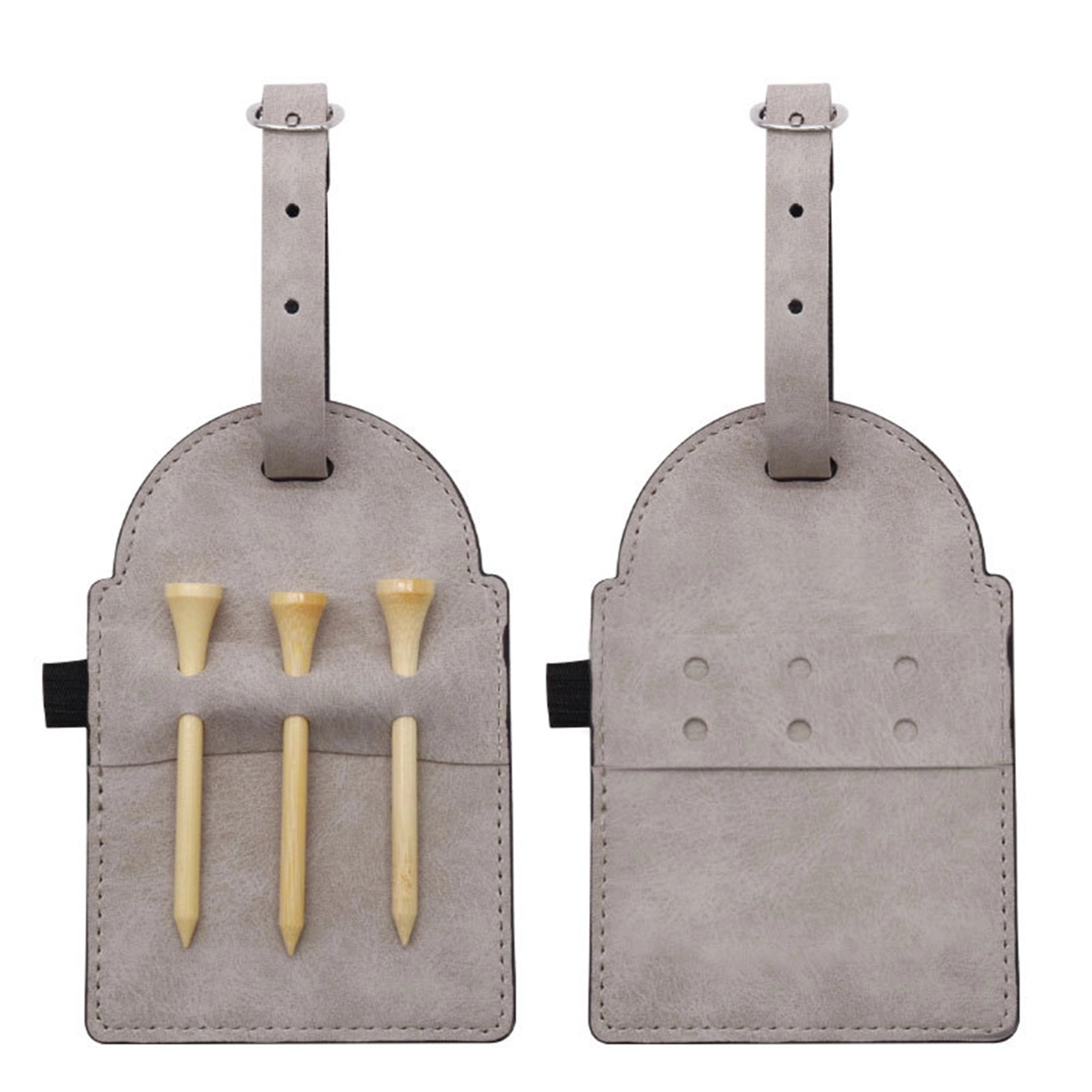PU Leather Golf Tee Holder Storage Bag 9