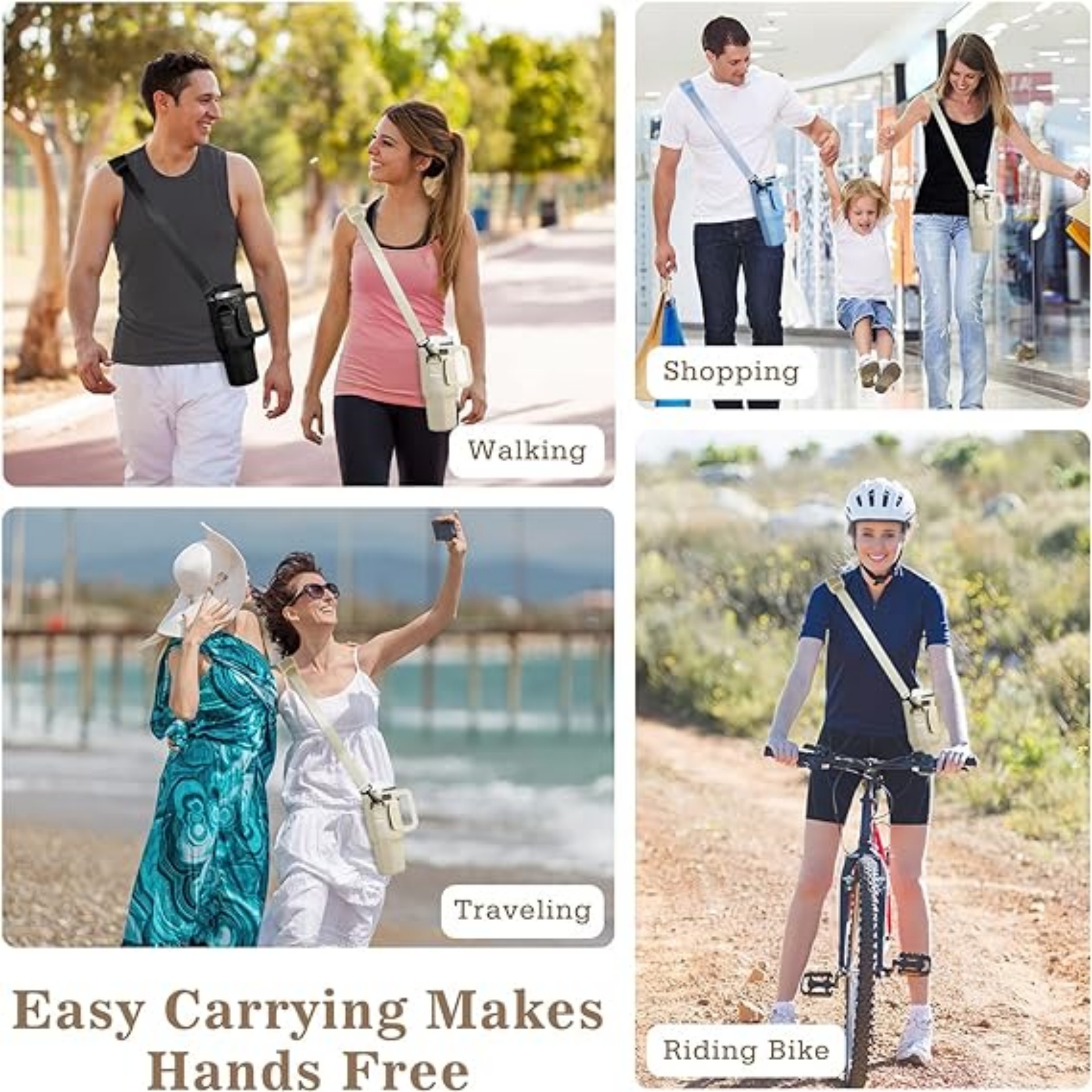 Neoprene Water Bottle Holder with Adjustable Shoulder Strap 7