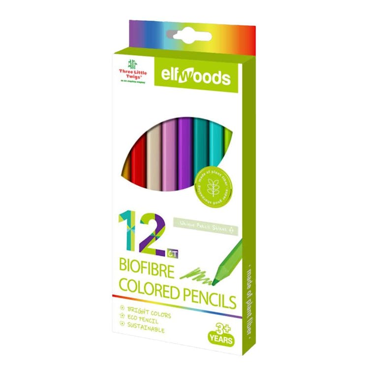 BioFibre Colored Pencils - 12 Bright Colors 1