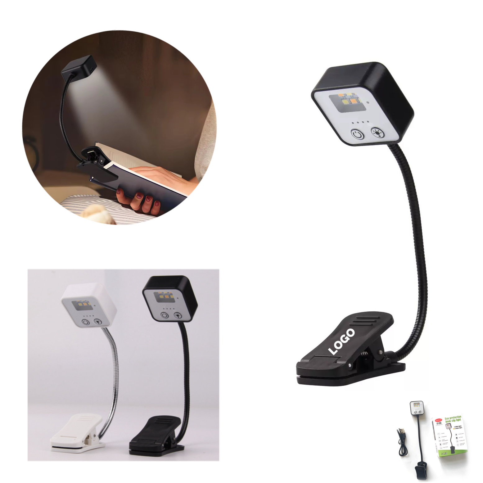 MOQ 10 pcs Rechargeable LED Book Lamp 3