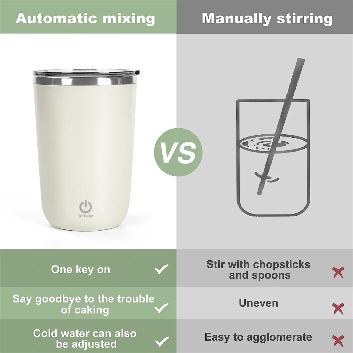 12oz Magnetic Stirring Coffee Mug 2