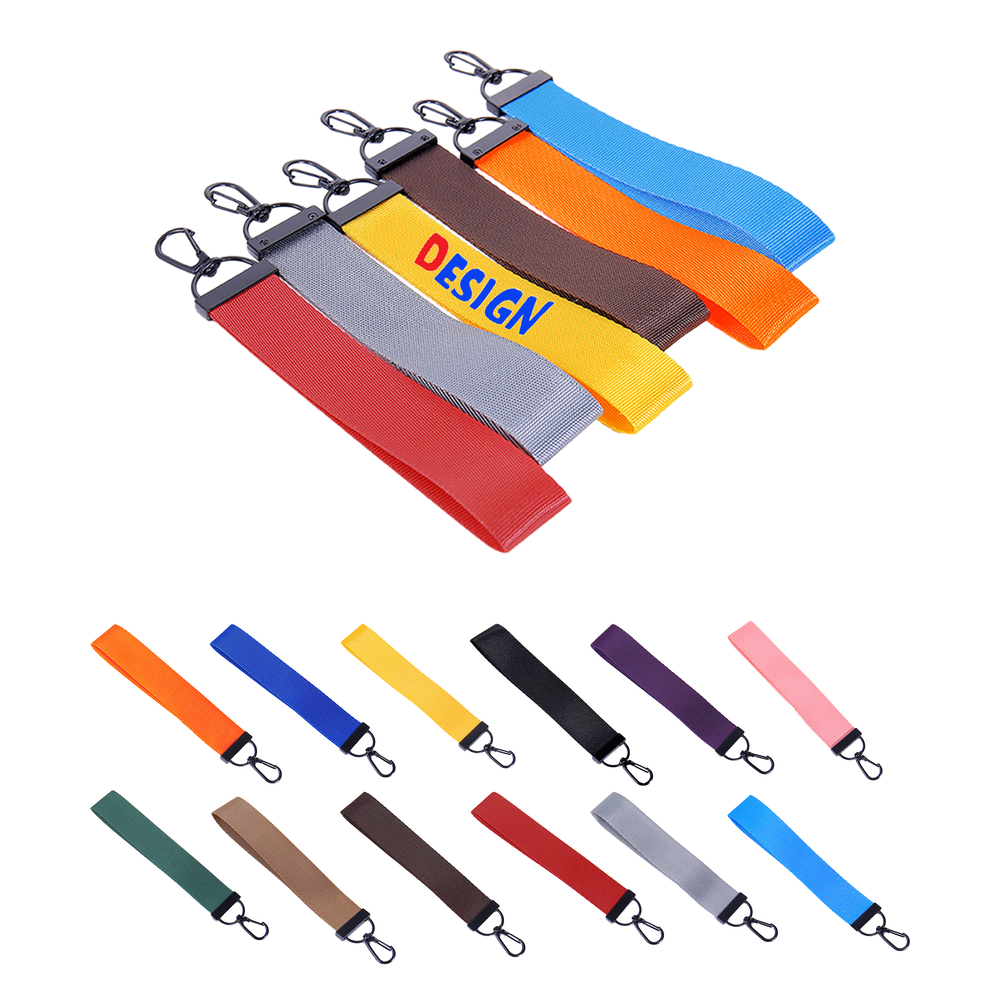 Solid Color Keychain Ribbon Lanyard 1