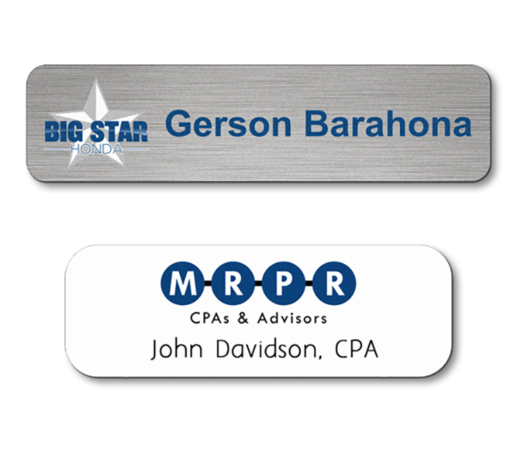 0-3 sq inches Chaos full color UV Printed name badge 1