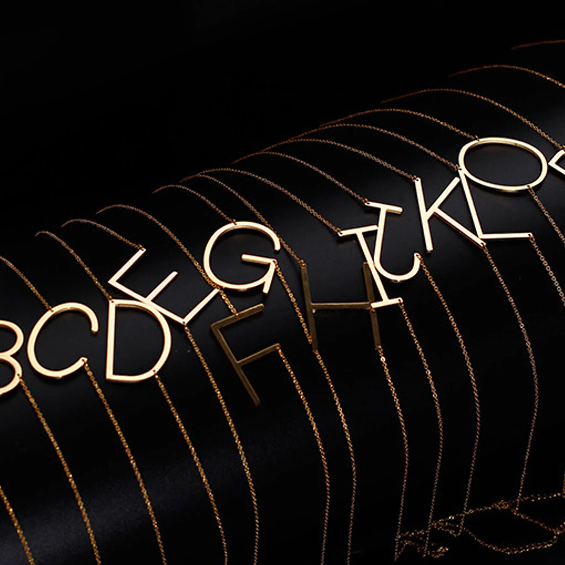 Minimalist Titanium Steel Alphabet Necklace 4