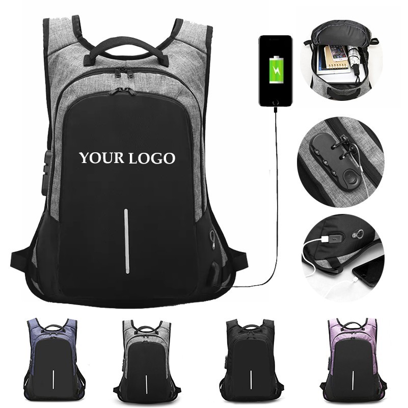 Anti Theft College Student Backpack with USB Port 3