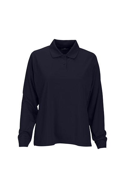 Women's Vansport Omega Long Sleeve Solid Mesh Tech Polo 11