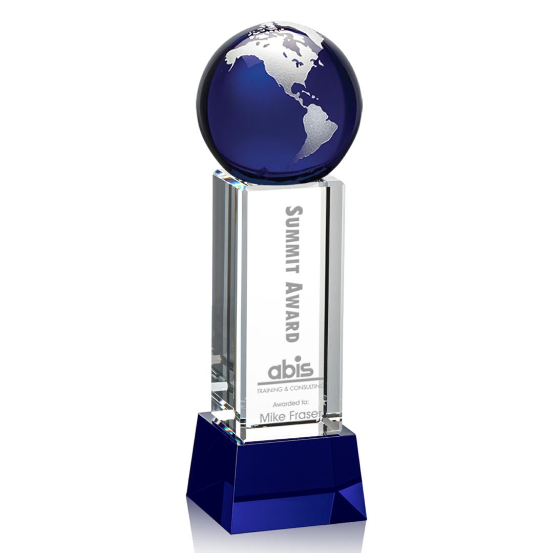 Luz Globe Award on Base - Blue/Silver 3