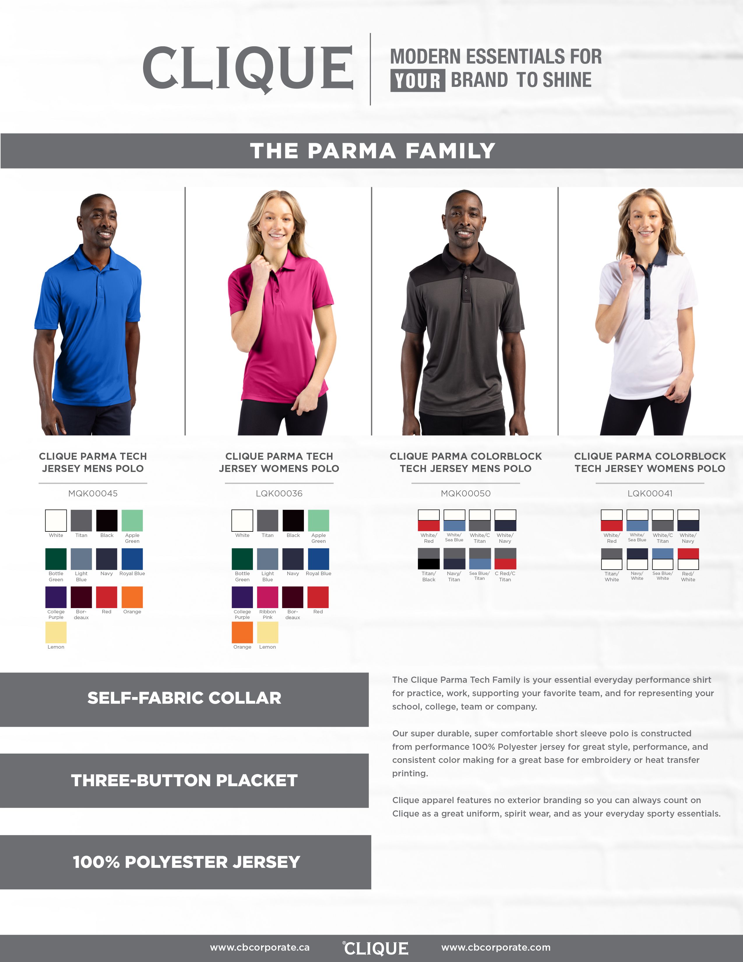 Clique Parma Tech Jersey Womens Polo 84