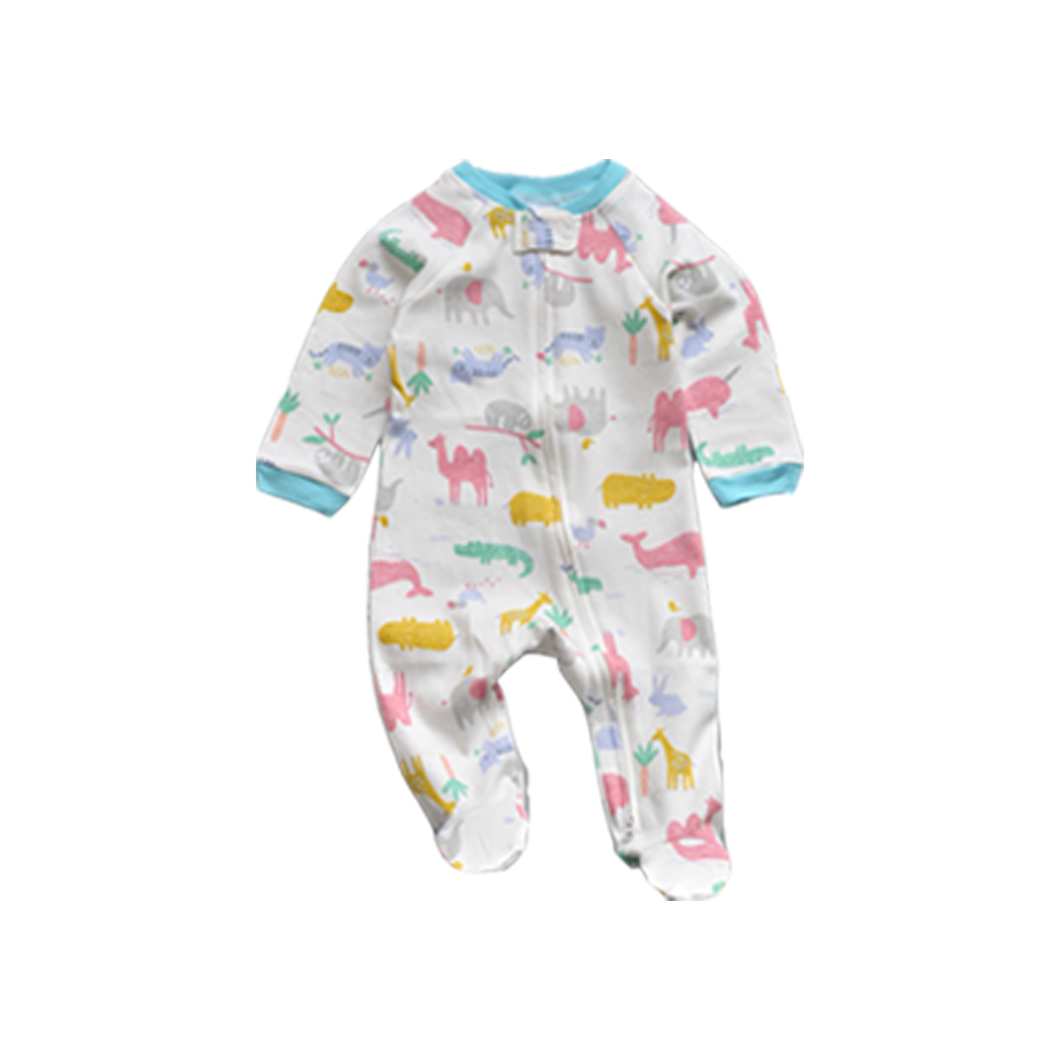Baby one-piece pajamas with long sleeves and feet covered 5
