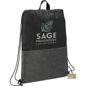 Ash Zippered Recycled Drawstring Bag 9