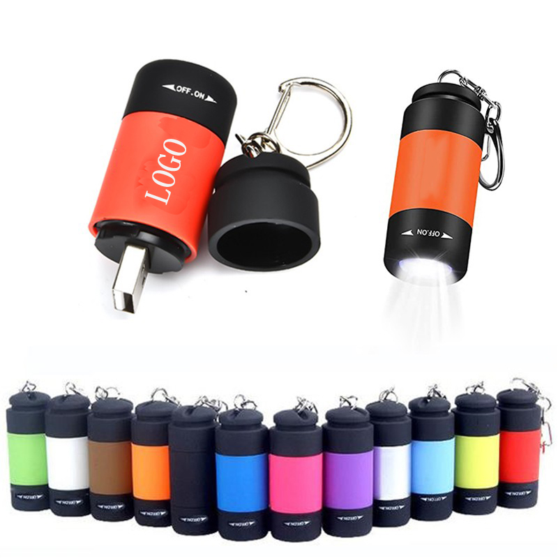 Mini USB Rechargeable Flashlight With Keychain 2