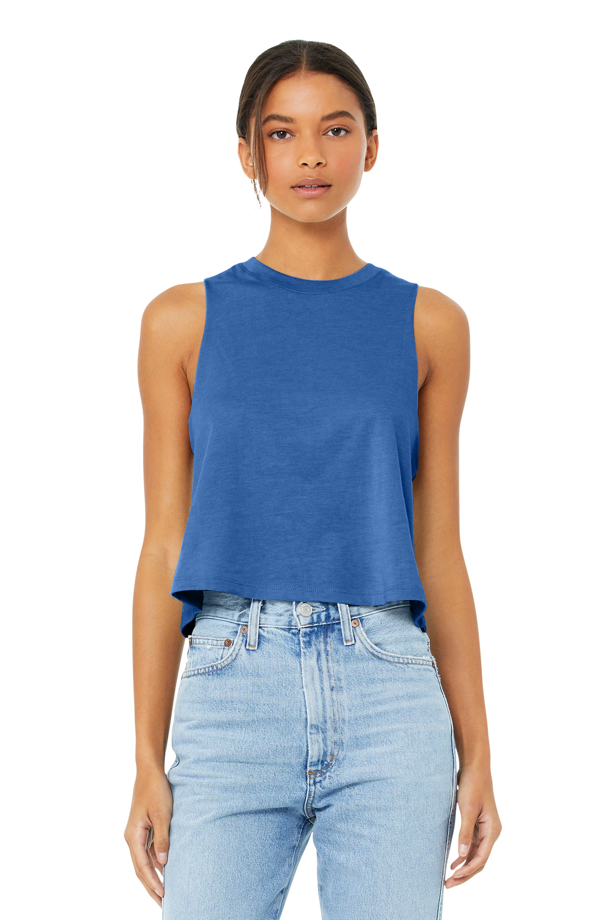 BELLA+CANVAS Women's Racerback Cropped Tank. BC6682 50
