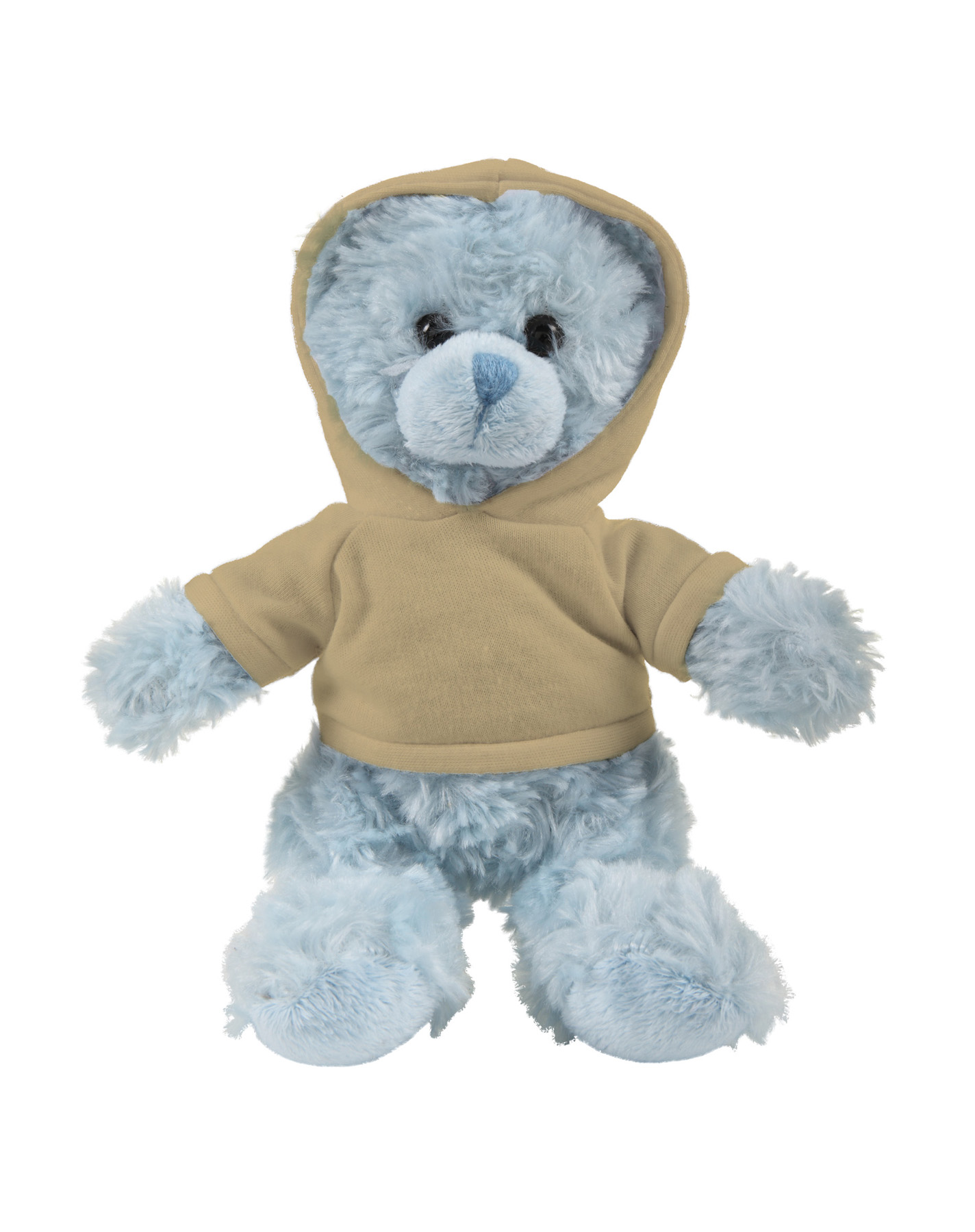 soft plush Blue Curly Sitting Bear with hoodie 16