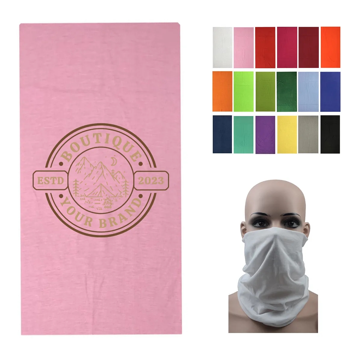 Outdoor Solid Color Headscarf Sun Protection Neck Cover 2