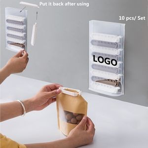 10 Pieces Food Bag Sealer Clip With Dispenser 6