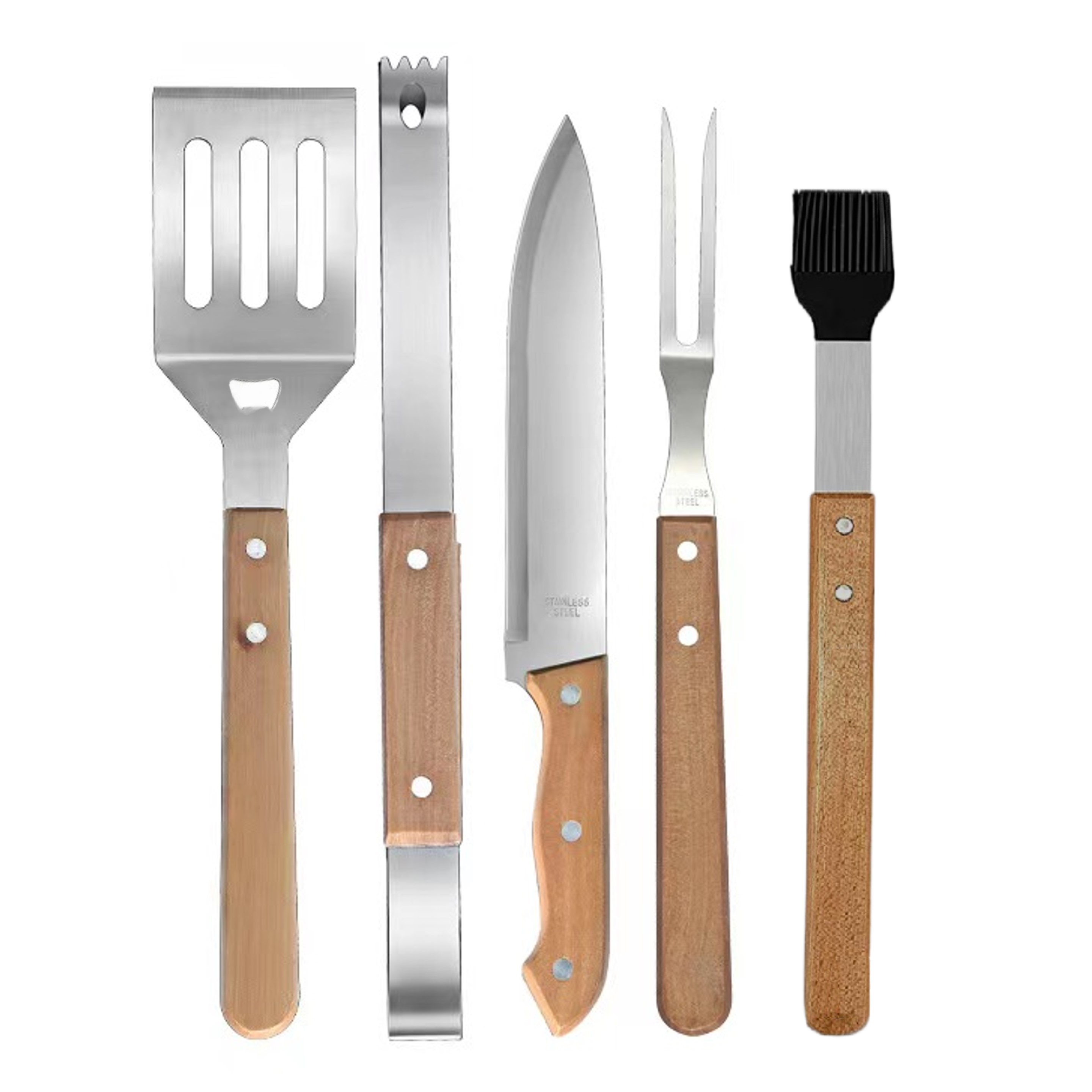 5-Piece BBQ Grill Tool Set with Wood Handle - OCEAN 2