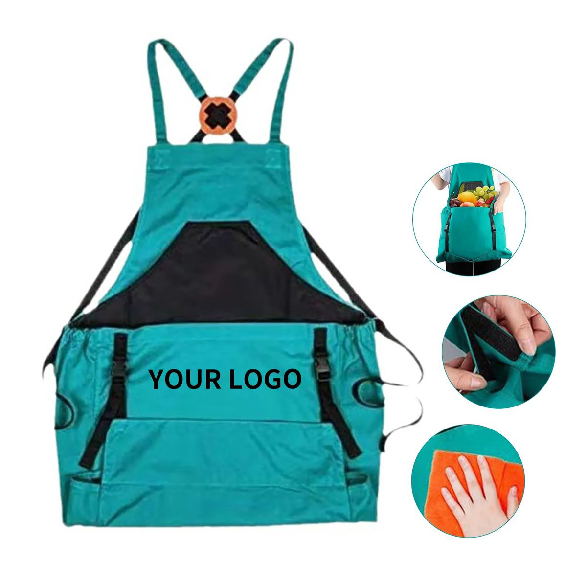 Canvas Gardening Apron with Waterproof Pocket 2