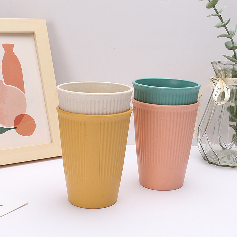 Reusable Wheat Straw Cup Unbreakable Travel Gargle Cup 16