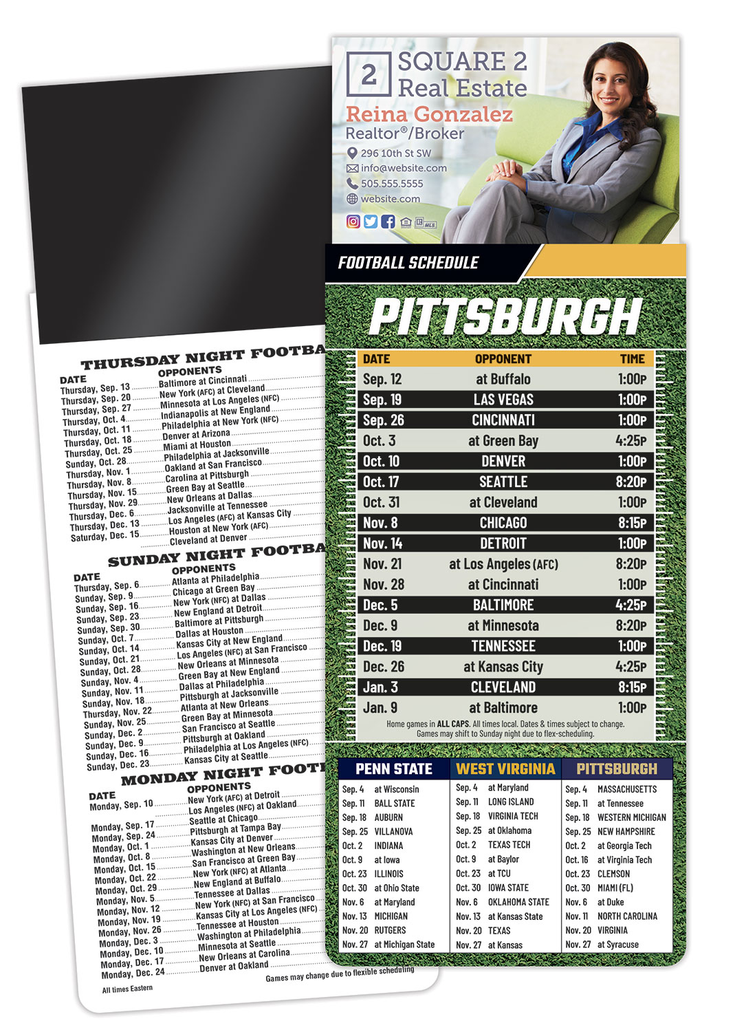 Magna-Card Business Card Magnet Football Schedules (3.5x9) 1
