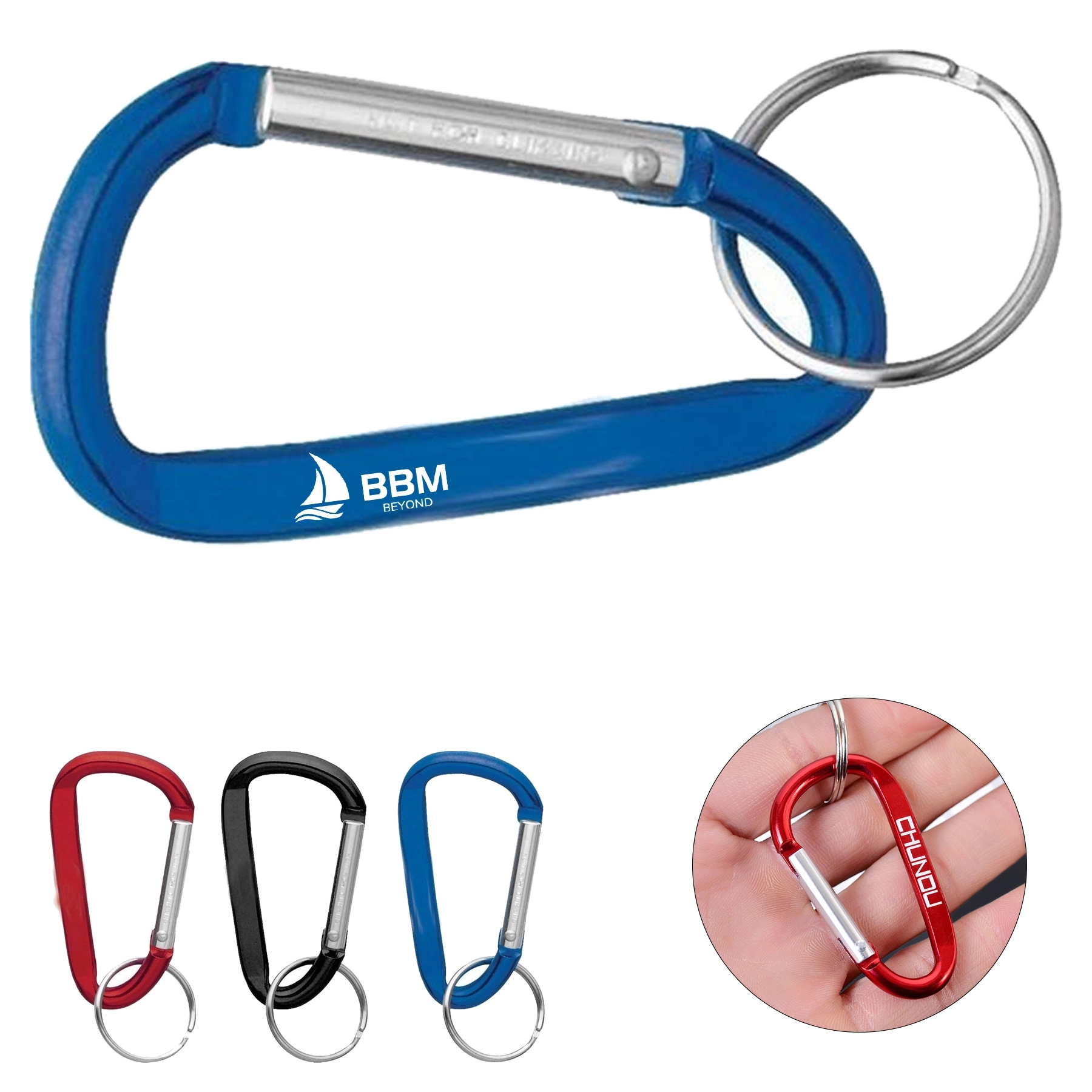 Multicolor Aluminum D Ring Shape Carabiner 2