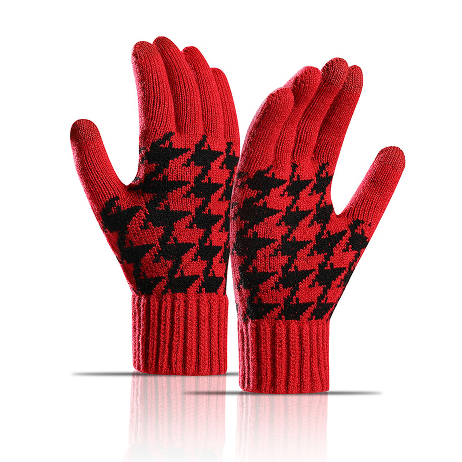 Knitted Woolen Touchscreen Thickened Gloves 4