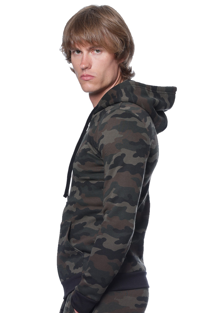 Unisex Camo Fleece Full Zip Hoodie 4