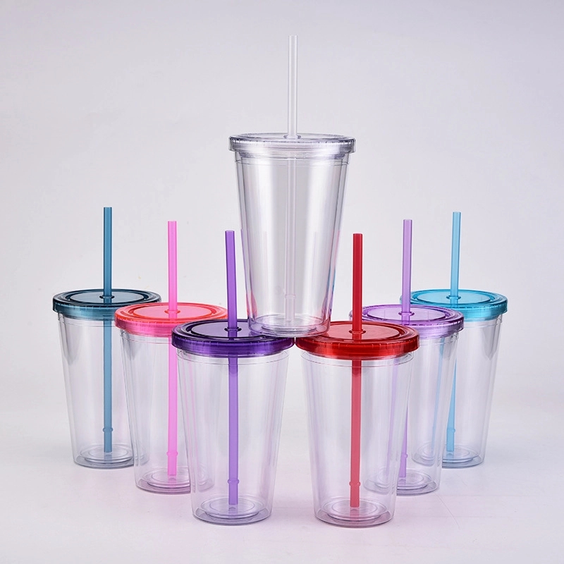 Double Wall Acrylic Tumbler With Lid And Straw 5
