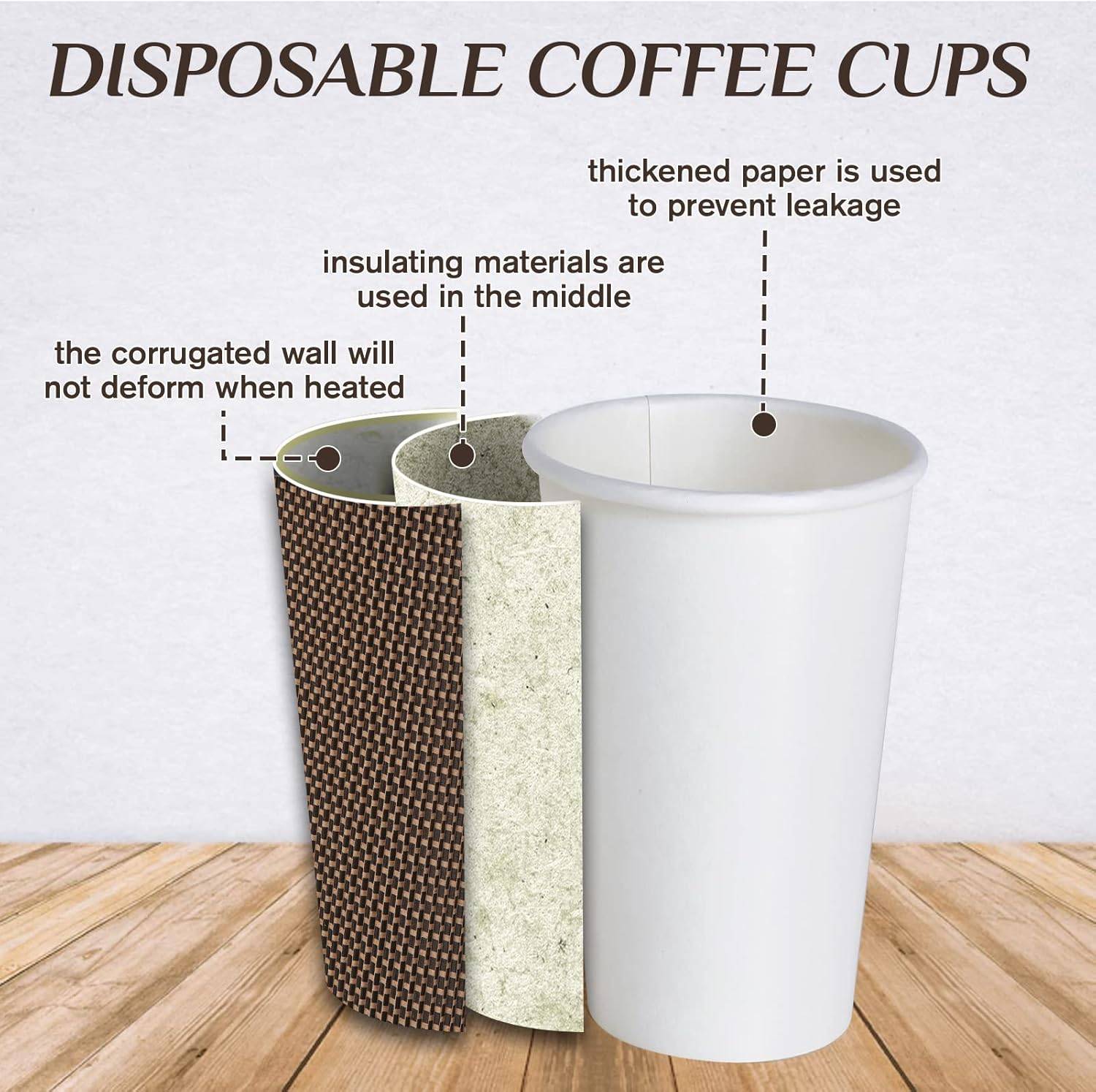 16oz/14oz/8oz heat-insulated disposable paper coffee cup 3