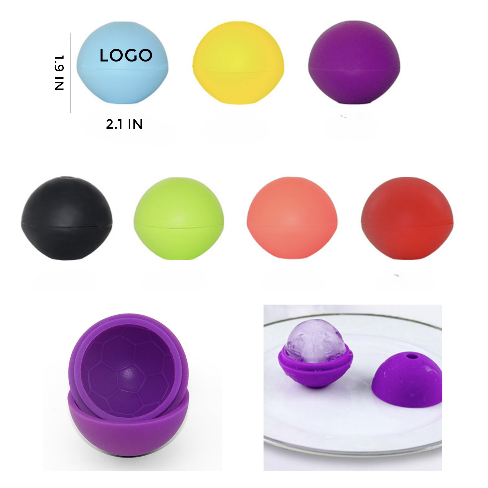 MOQ 10 PCS Slow-Melting Silicone Ice Ball Trays 2