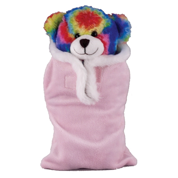 Soft Plush Tie Dye Bear in Baby Sleep Bag Stuffed Animal