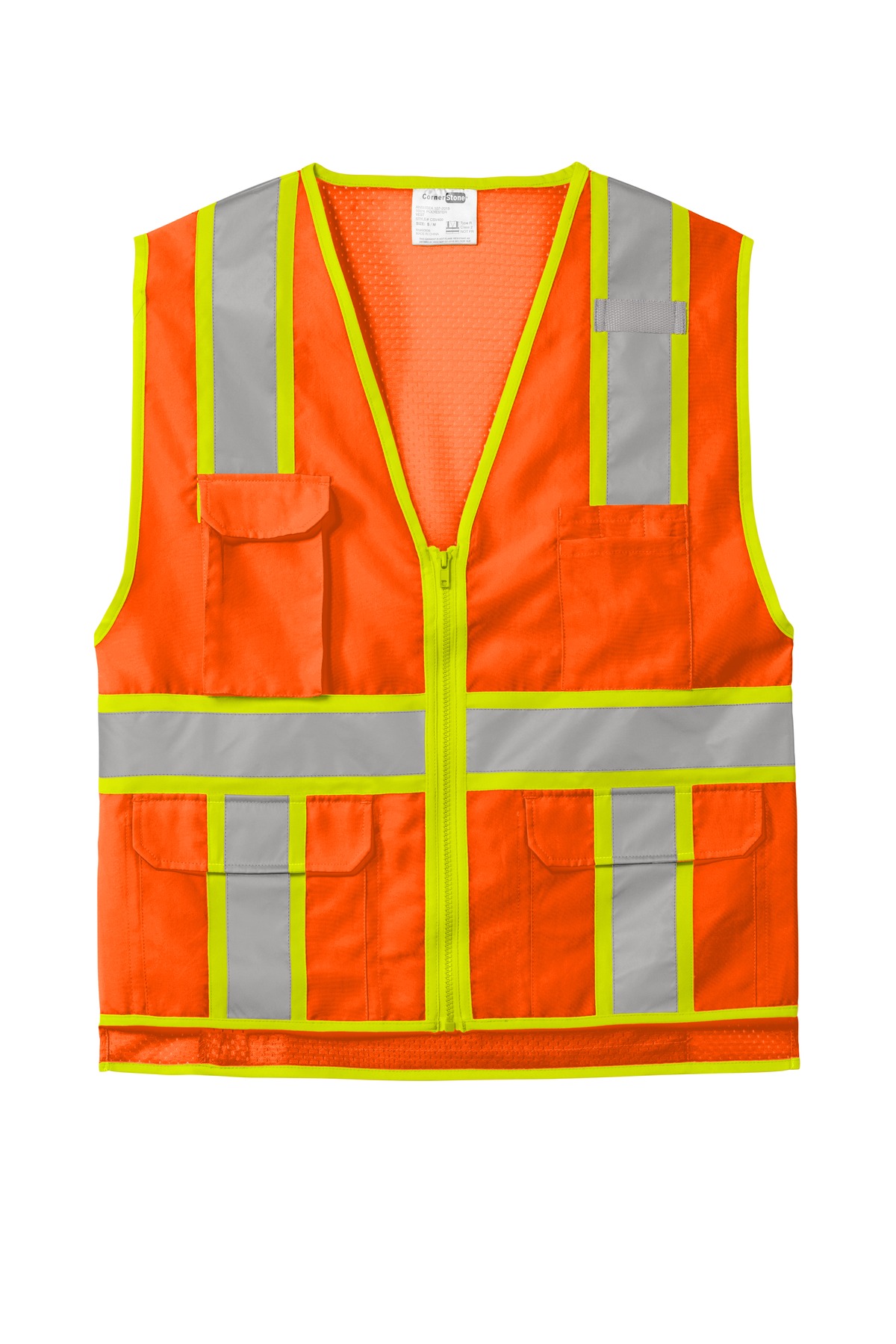 CornerStone ANSI 107 Class 2 Surveyor Zippered Two-Tone Vest. CSV105 12