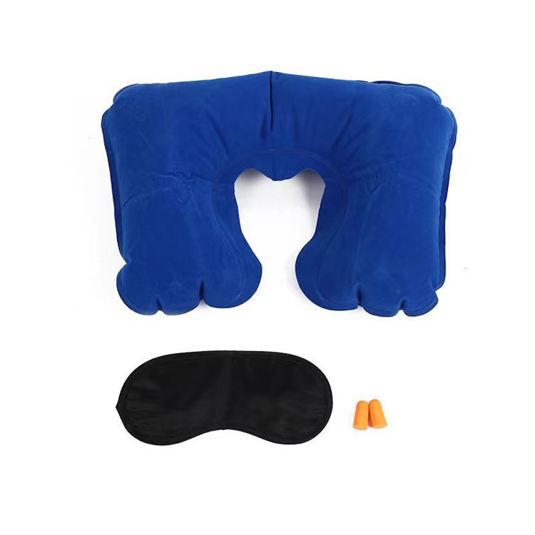 Inflatable Neck Travel Pillow + Eye Mask + Ear Plugs 3 Piece 7