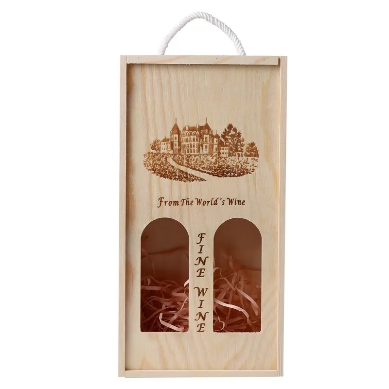 Wooden Wine Box With Handle 4