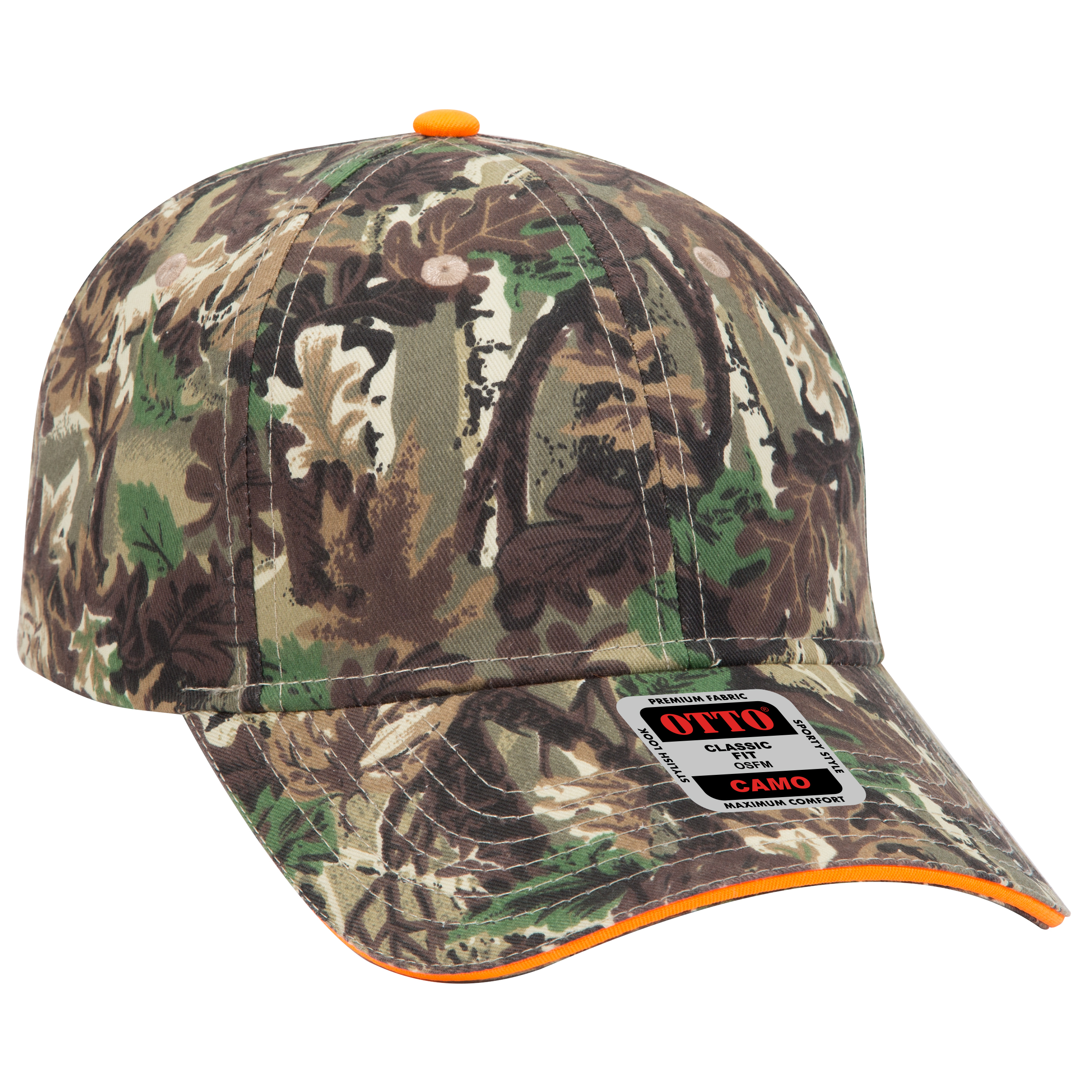 OTTO CAP® Camouflage 6 Panel Low Profile Baseball Cap 5