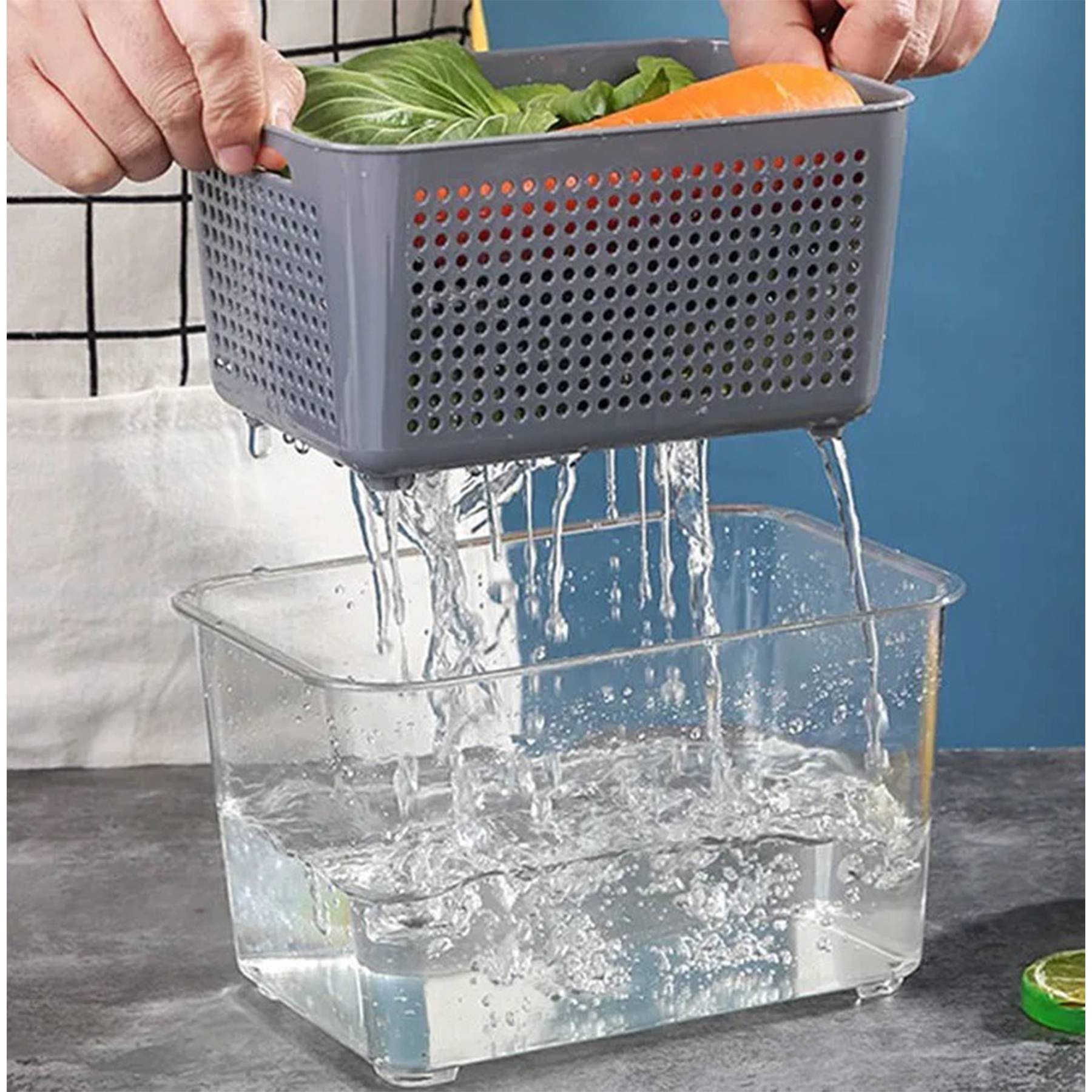 Transparent Drain Keep Fresh Storage Box 4
