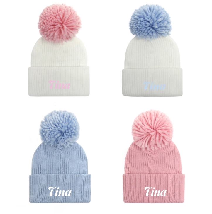 Baby Knit Pom Beanie With Cuff 1