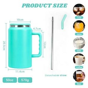 50 oz Insulated Cup with Handle and Straw For Car 4