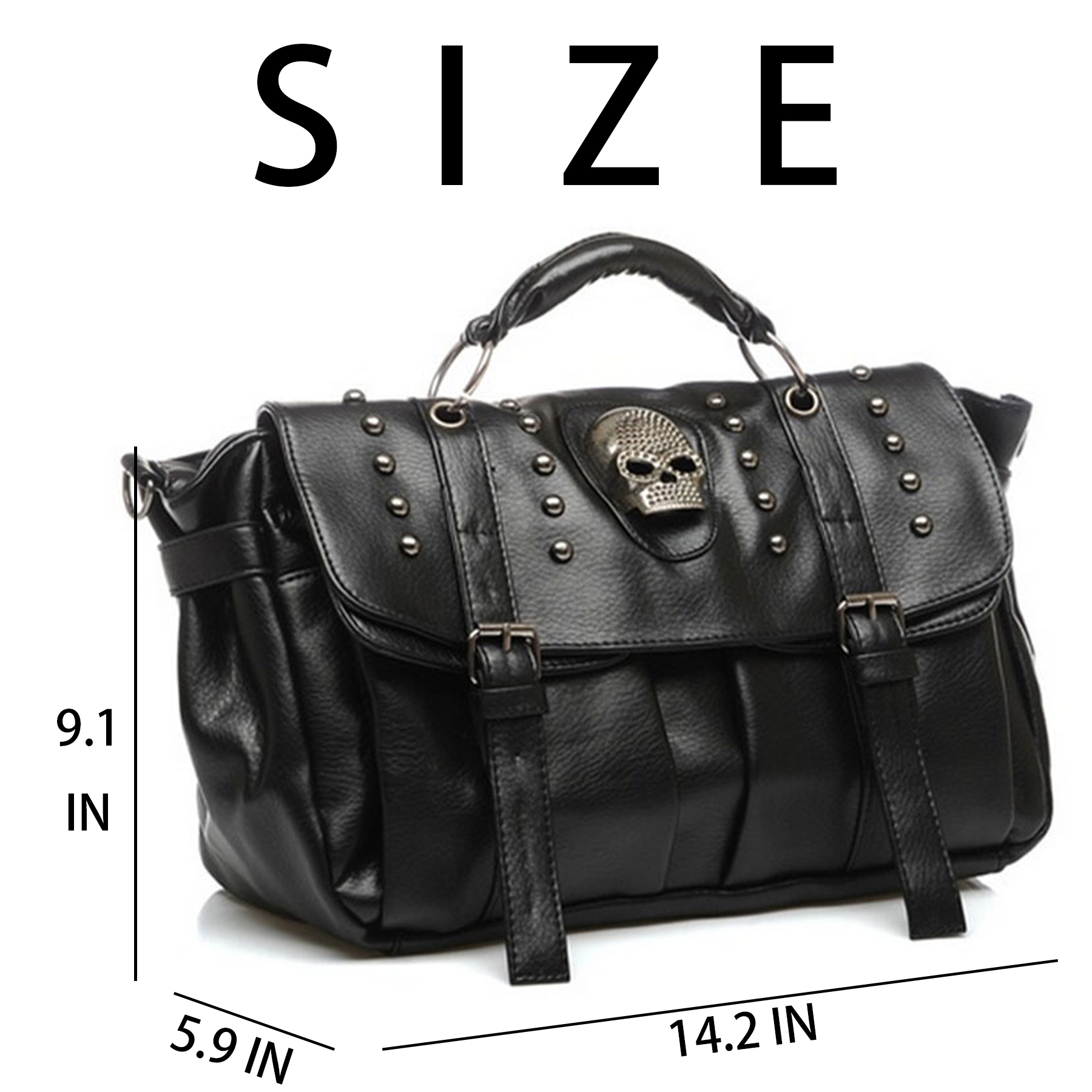 PU Punk vintage shoulder biker diagonal bag 4