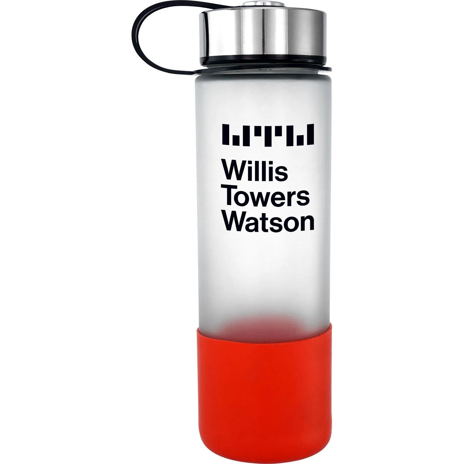 Metal Lanyard Lid 22 oz. Frosted Glass Grip Bottle 5